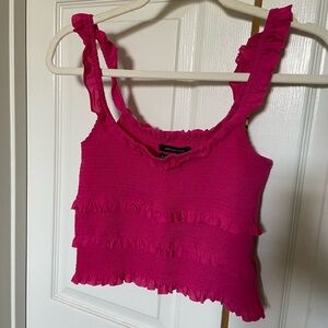 Pink Ruffled Women's Top